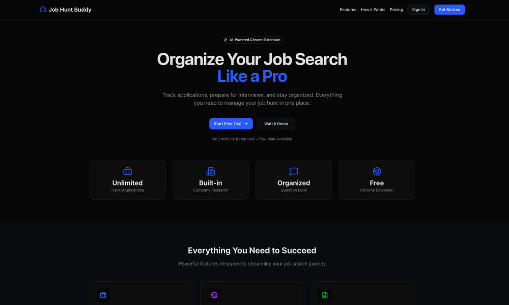 JobHuntBuddy - Next.js Job Application Tracker