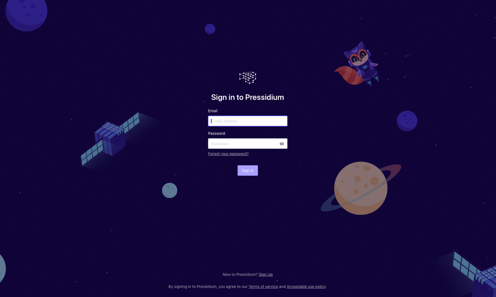 Pressidium Dashboard
